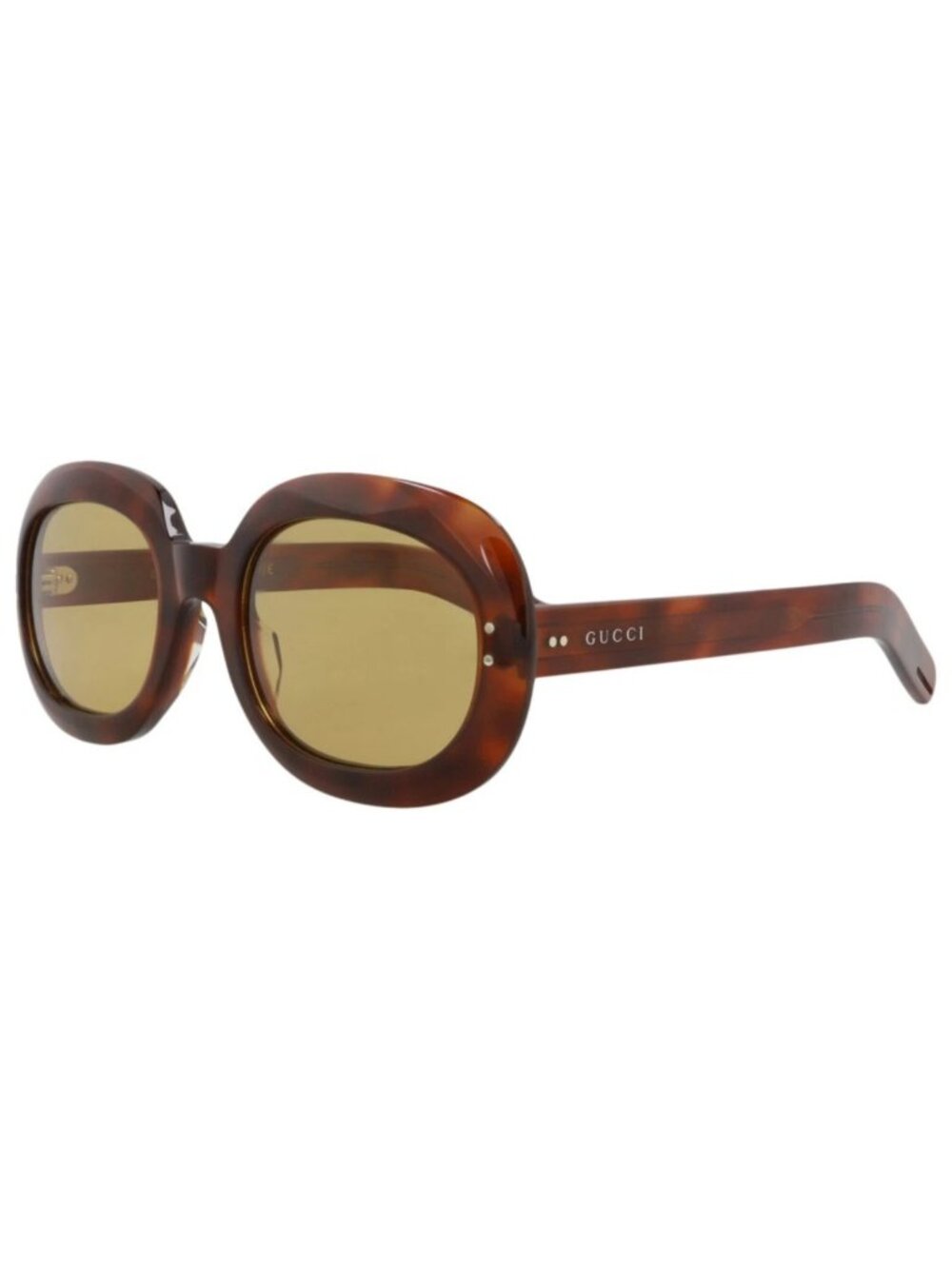 New Gucci Women's Sunglasses Round Oval Acetate Frame Unisex Havana Havana